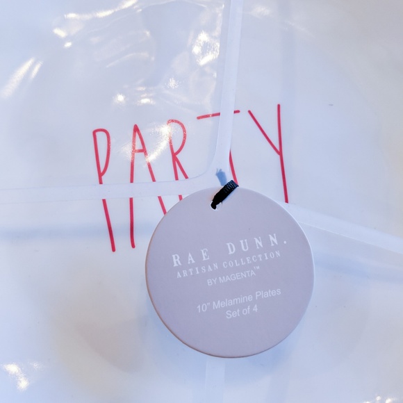 NWT Rae Dunn Set of 4 Party Melamine Plates - Picture 2 of 5